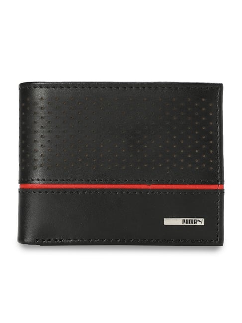Puma Voyage Black-For All Time Red Textured Bi-Fold Wallet