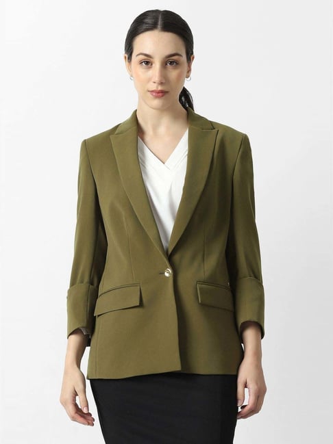 Van Heusen Green Regular Fit Blazer