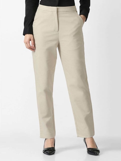 Van Heusen Beige Slim Fit Trousers