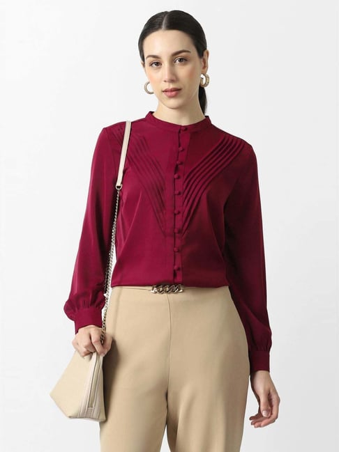 Van Heusen Maroon Regular Fit Shirt