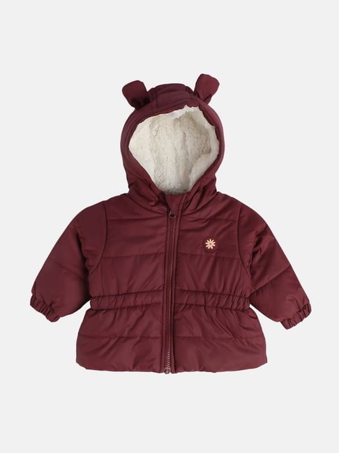 Miniklub Girls Maroon Regular Fit Woven Jacket