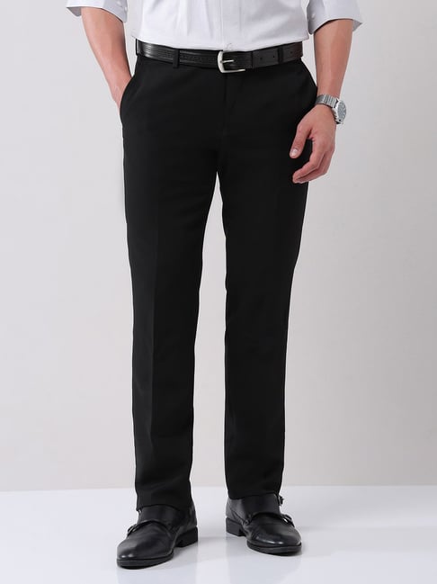 AD by Arvind Black Regular Fit Trouser