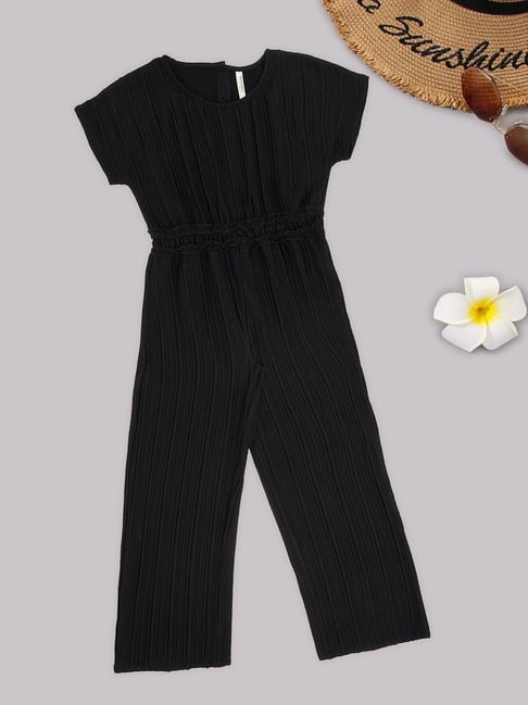 Pantaloons Junior Girls Jet Black Jumpsuit