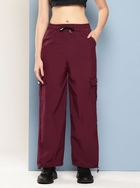 Aarika Wine Polyester Solid Pants-picture-29