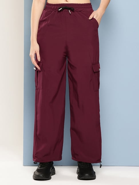 Aarika Wine Polyester Solid Pants-picture-15