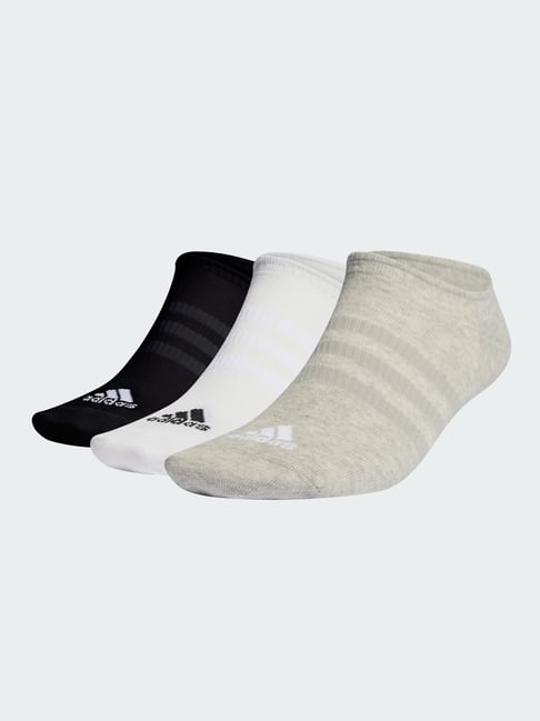 adidas Grey Striped Low Cut Liner Socks Pair of 3 - M-picture-41