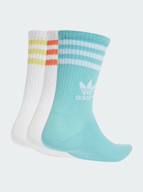 Adidas Originals White Crew Striped Mid Socks Pair of L