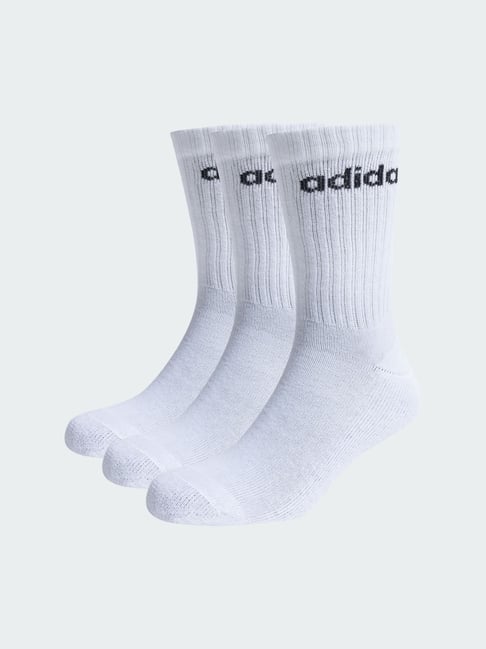 adidas White C LIN CREW Calf Socks Pair of 3 - L-picture-29