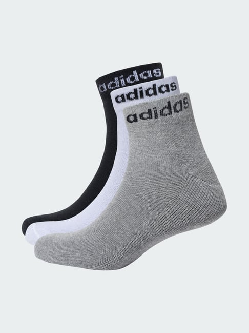 adidas Grey C LIN Ankle Socks Pair of 3 - M-picture-39