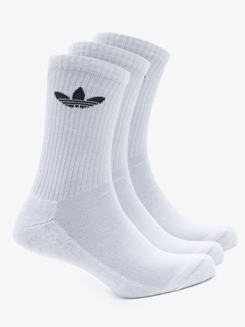 Adidas Originals White Calf Socks Pair of 3 - L-picture-31