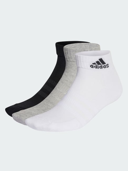 adidas Grey Ankle Socks Pair of 3 - M-picture-37