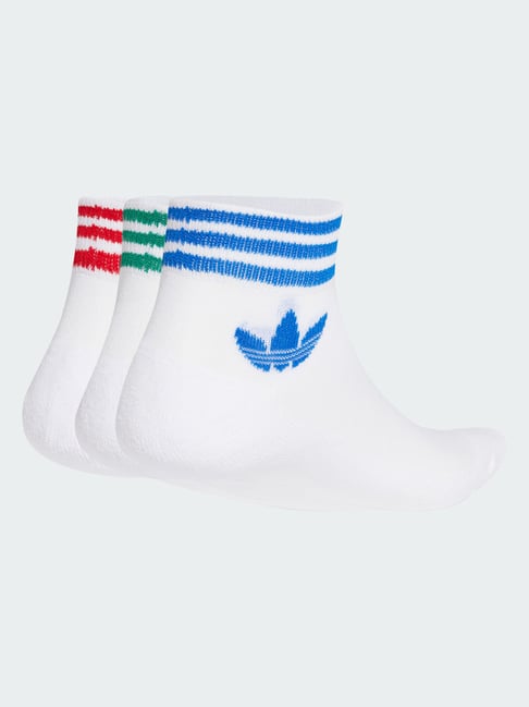 Adidas Originals White Island Club Trefoil Striped Ankle Socks Pair of 3 - XS-picture-28