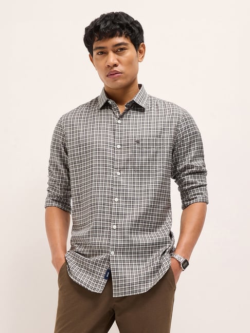 The Bear House Brown Checked Regular Fit Shirt-picture-34