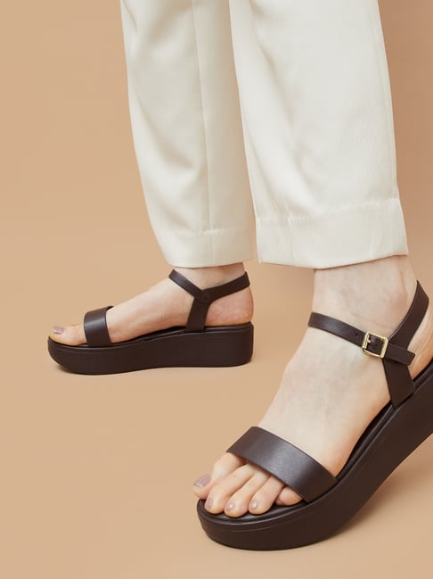 Code by Lifestyle Women's Brown Ankle Strap Sandals-picture-26