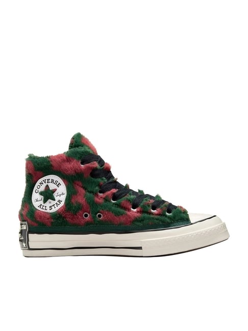 Converse Unisex Chuck 70 Luxe Plush High Top Green Sneakers