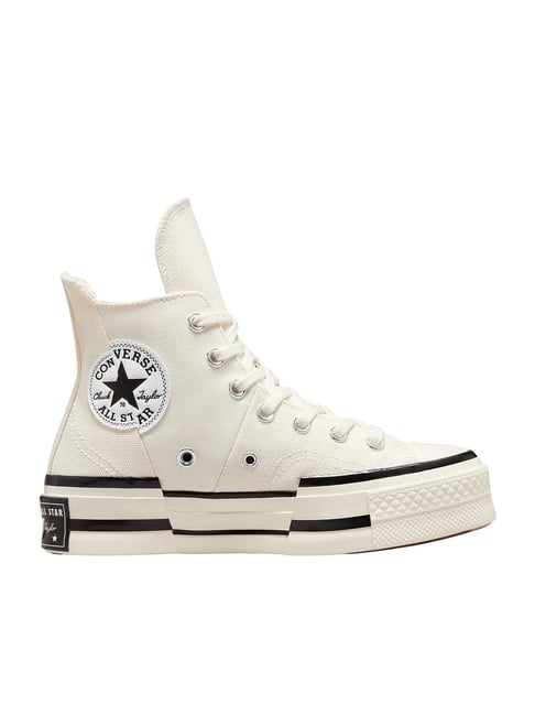 Converse Unisex Chuck 70 Plus Canvas High Top Beige Sneakers