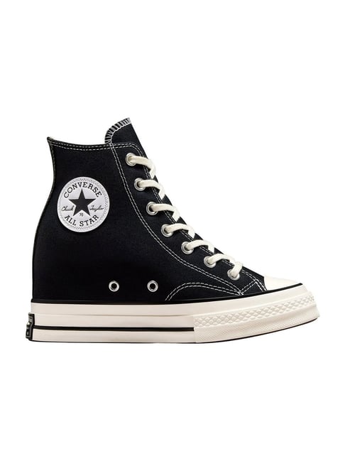 Converse Women's Chuck 70 Internal Wedge High Top Black Sneakers