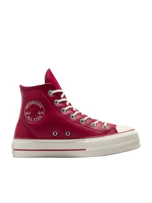 Converse Women's Chuck Taylor All Star Lift Platform Puffed Up High Top  Maroon Sneakers