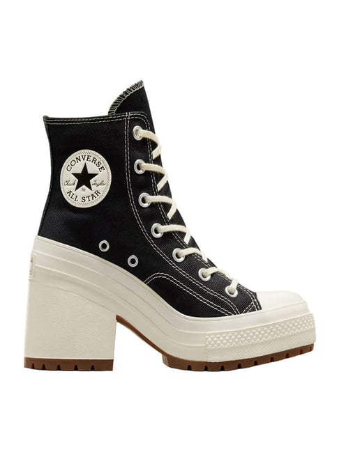 Converse Women's Chuck 70 De Luxe Heel Platform High Top Black Sneakers
