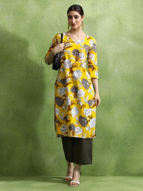 Jaipur Kurti Yellow Printed Kurta-picture-28
