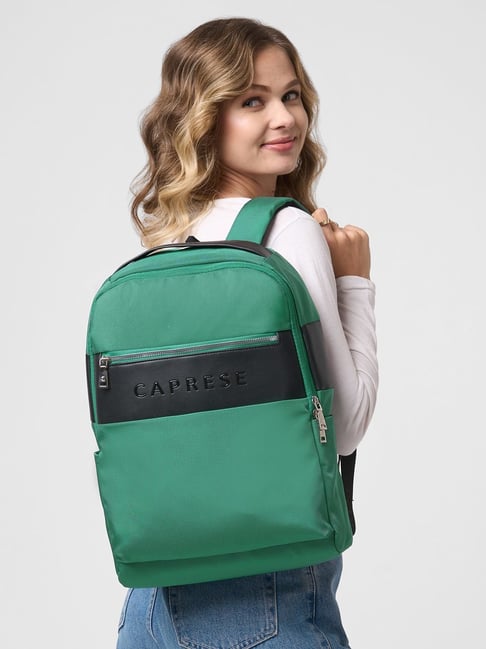 Caprese Dark Green Color Block Backpack-picture-27