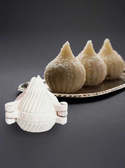 HAZEL White Aluminium 21 Kali Big Size Modak Sacha