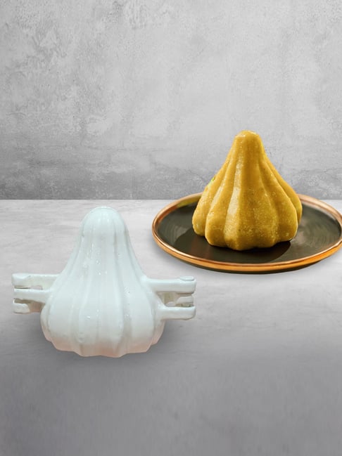 HAZEL White Aluminium Big Size Ukadiche Modak Sacha