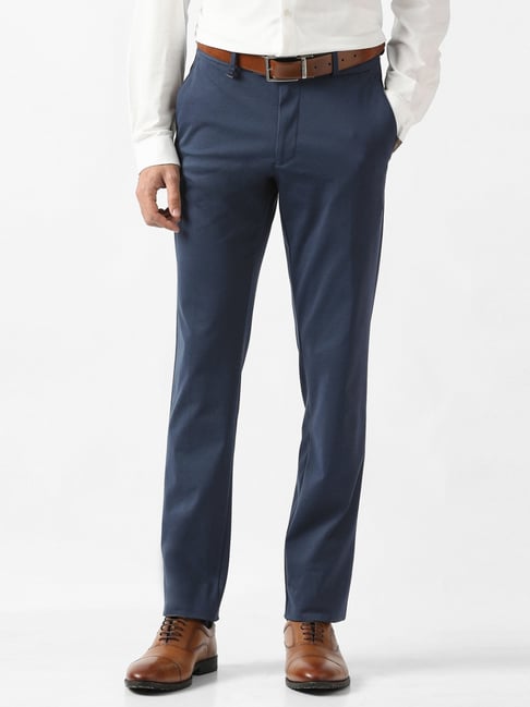 Van Heusen Navy Slim Fit Trousers-picture-32