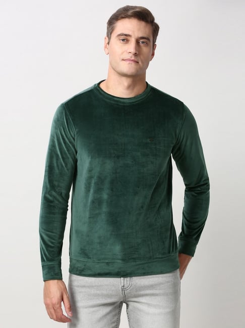 Peter England Green Cotton Slim Fit Sweatshirt-picture-33