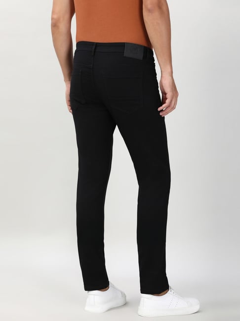 Peter England Black Cotton Slim Fit Jeans