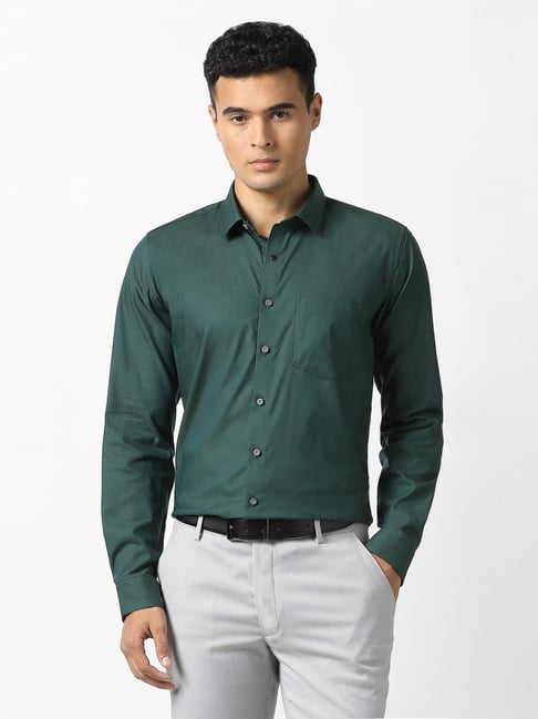 Van Heusen Green Cotton Slim Fit Shirt-picture-25