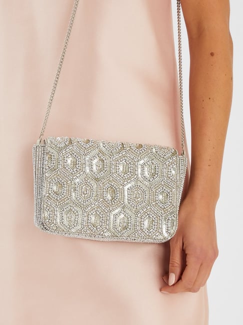 Accessorize London Silver Embellished Clutch