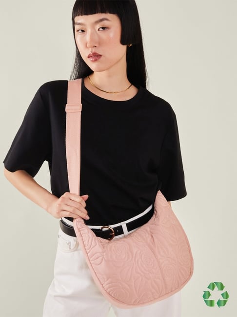Accessorize London Pink Textured Cross Body Bag-picture-39