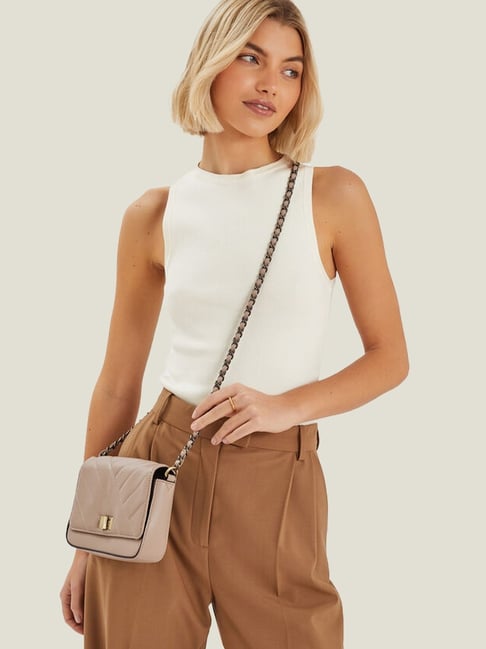 Accessorize London Pink Quilted Cross Body Bag