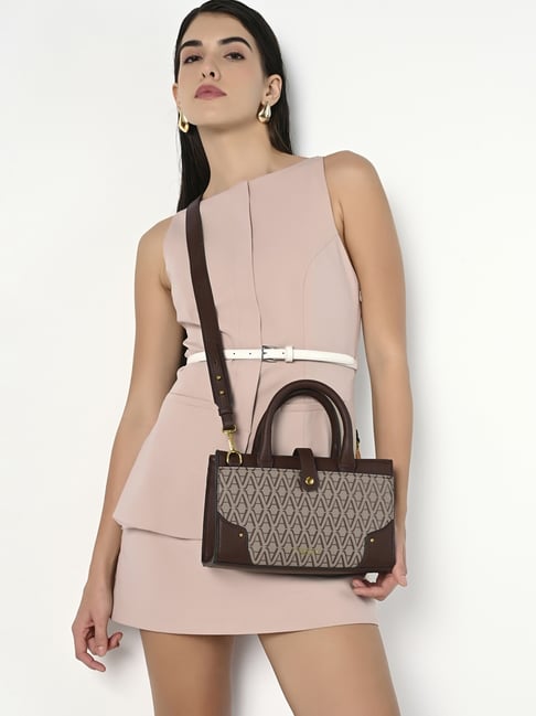 Accessorize London Brown Jordi Logo Satchel-picture-40