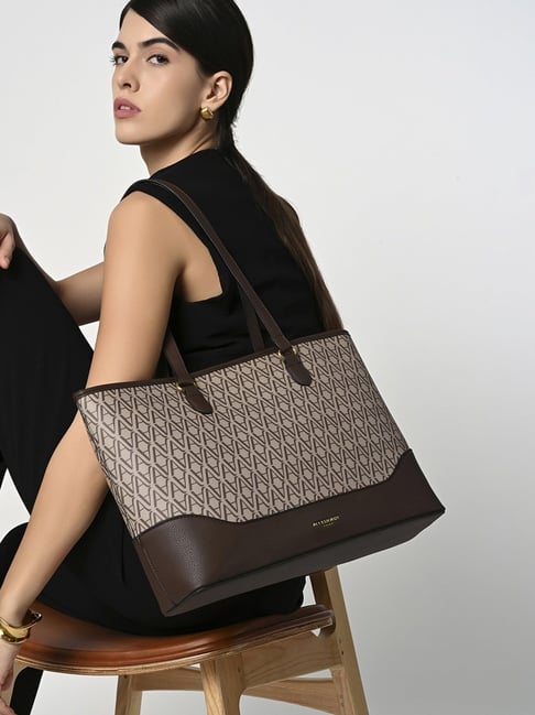 Accessorize London Brown Zoya Logo Tote