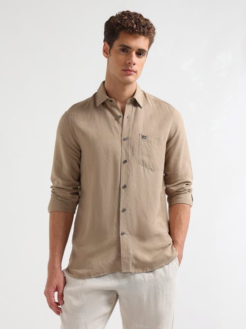 Arrow Sport Beige Slim Fit Shirt-picture-42