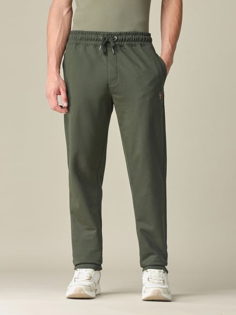 U.S. Polo Assn. Denim Co. Green Cotton Regular Fit Trackpants-picture-43