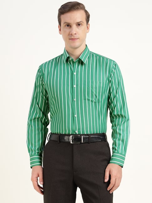Hancock Green & White Stripes Shirt-image-25
