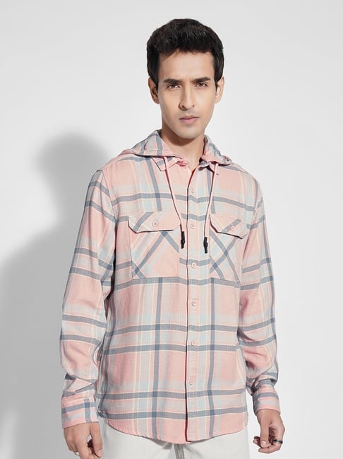 7 Alt By Pantaloons Coral Relaxed Fit Checks Shirt-picture-14