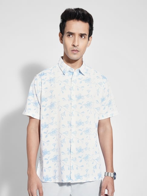 Peregrine By Pantaloons Blue Regular Fit Printed Shirt-picture-10
