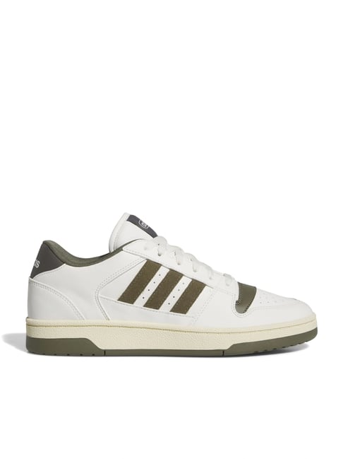Adidas Originals Men's TURNAROUND White & Olive Strata Sneakers-image-34