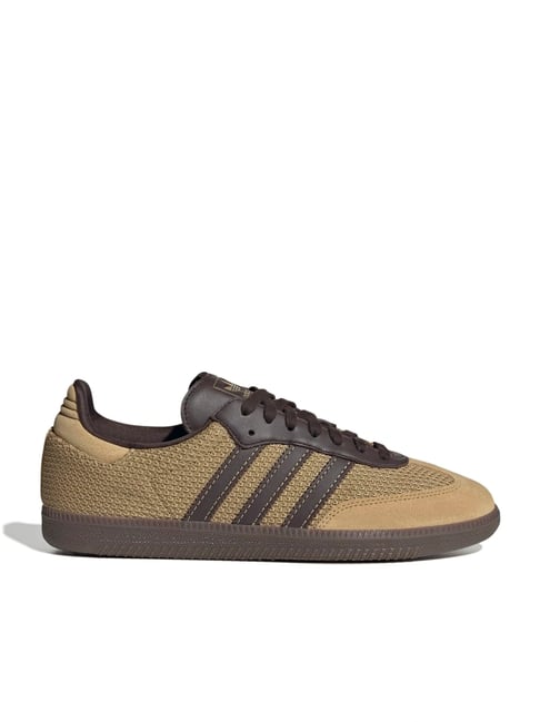Adidas Originals Men's SAMBA OG Beige & Dark Brown Football Shoes-image-3