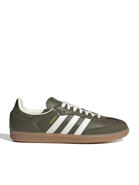 Adidas Originals Men's SAMBA OG Green & Off White Football Shoes-image-19