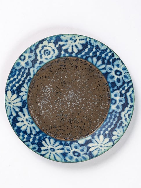 HITKARI Multicolor Porcelain Metallic Art Potteries Side Dinner Plate - Set of 6