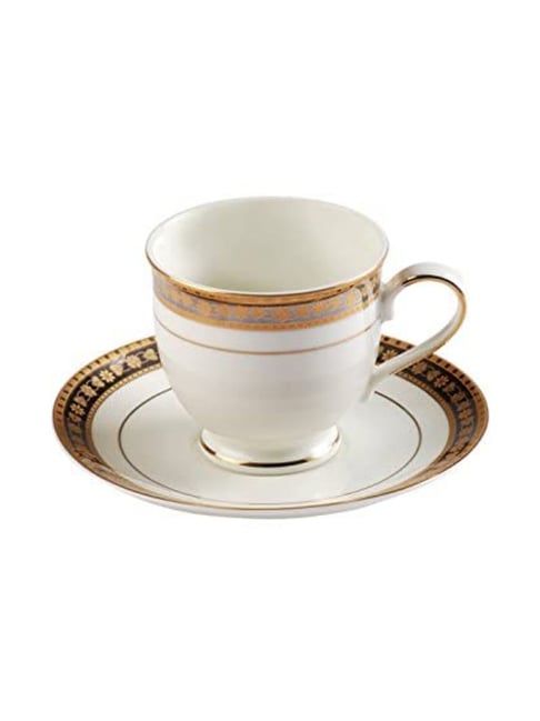 HITKARI Potteries White Porcelain 11545 Cup with Saucer Set