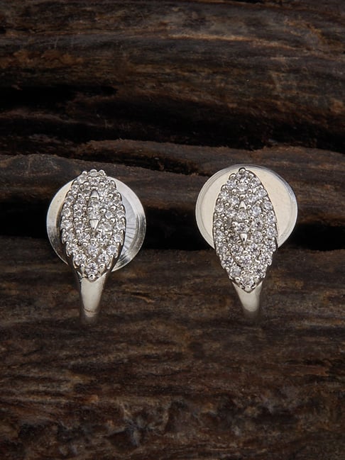 Kushal's Fashion Jewellery White Rhodium Polished Zircon Earring for Women-picture-14