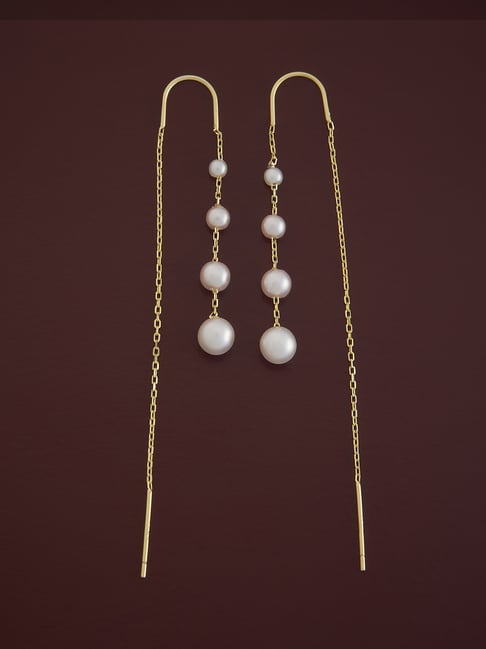 kushal's fashion jewellery Kushal's 92.5 Silver Pearl Gold Polished Earrings for Women-picture-13