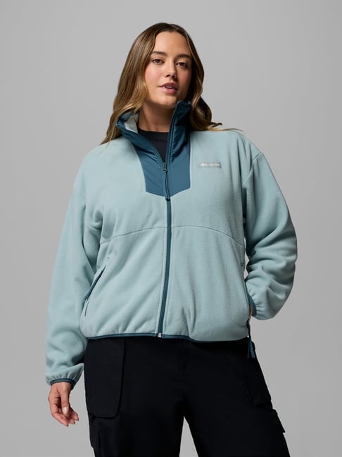 Columbia Blue Solid Sports Jacket