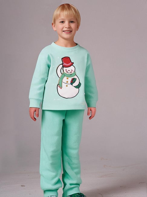 Cherry Crumble Kids Green Regular Fit Nightsuit